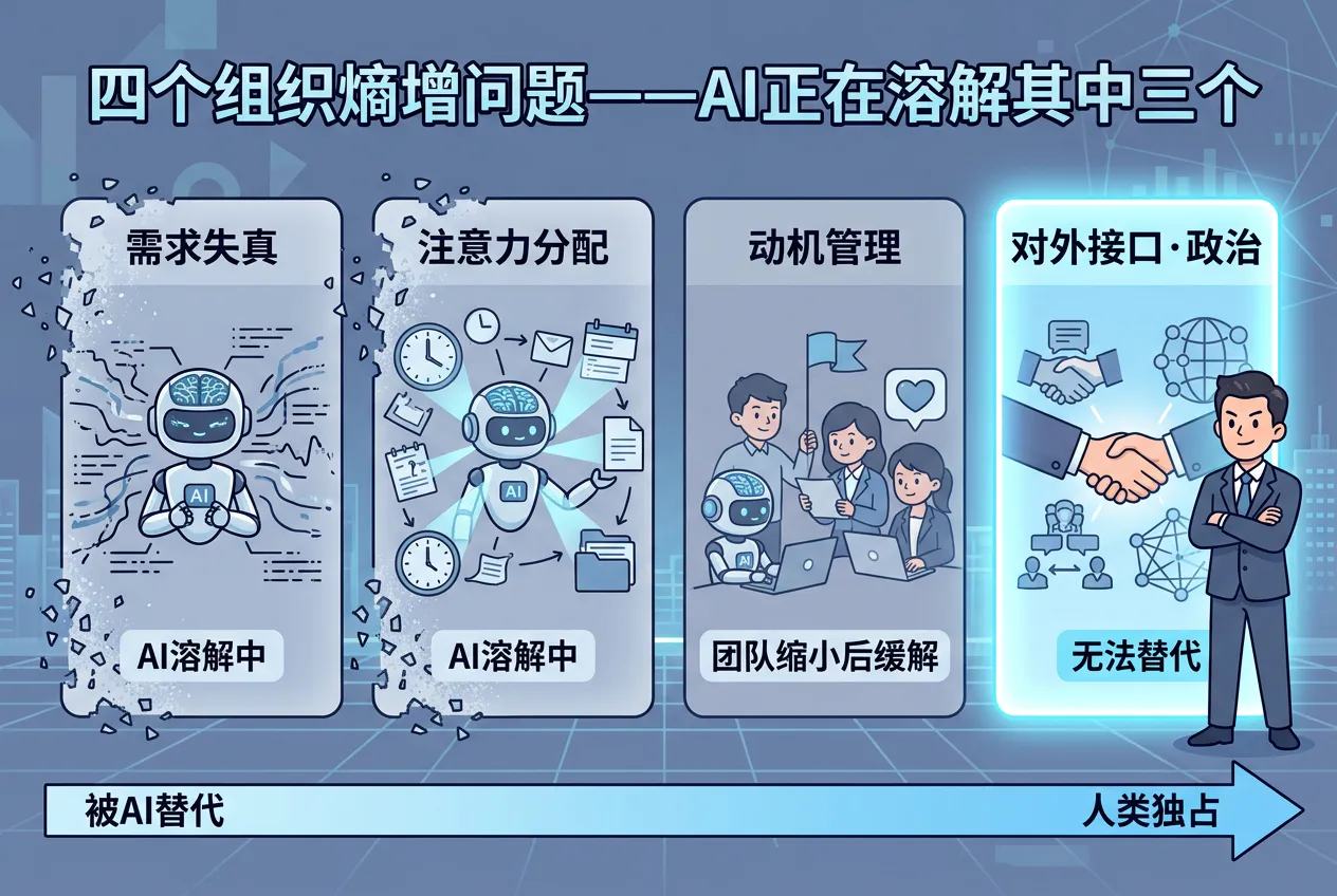 四个组织熵增问题：哪些会被 AI 溶解